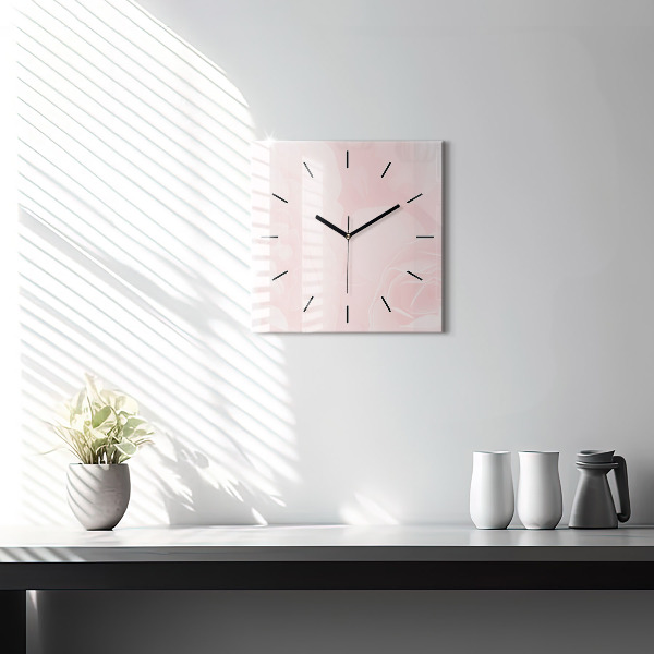 Reloj de pared cuadrado Rosas en flor