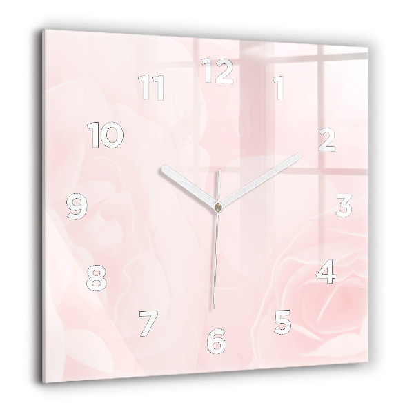 Reloj de pared cuadrado Rosas en flor