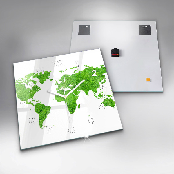 Reloj cuadrado Mapa de hierba verde