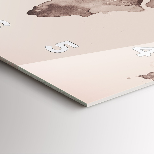 Reloj de pared cuadrado Mapa del mundo en acuarela