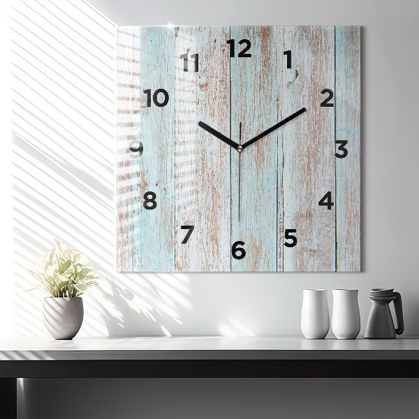Reloj de pared cuadrado Madera al pastel