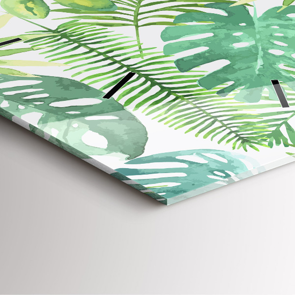 Reloj cuadrado Hojas verdes