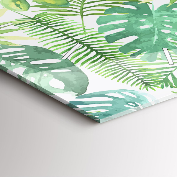 Reloj cuadrado Hojas verdes