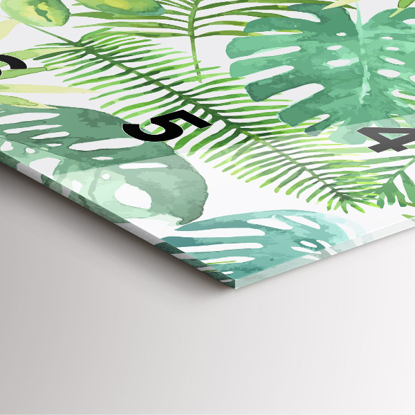 Reloj cuadrado Hojas verdes