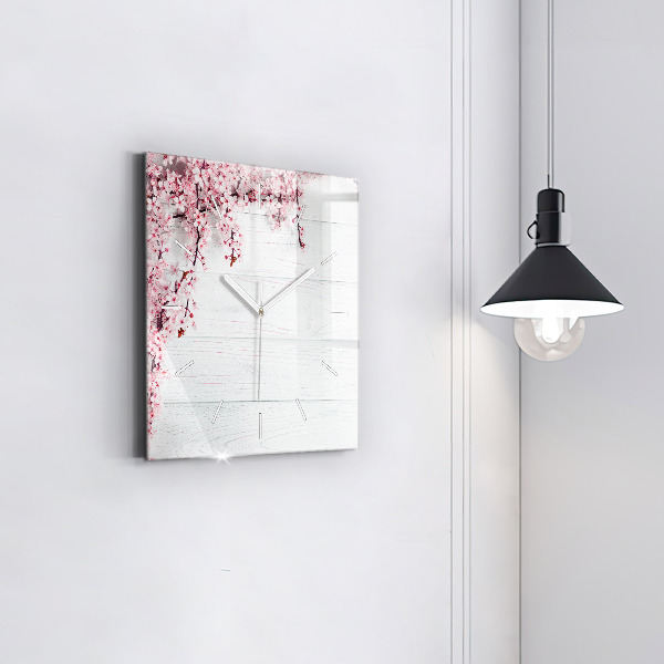 Reloj de pared cuadrado Flores de primavera