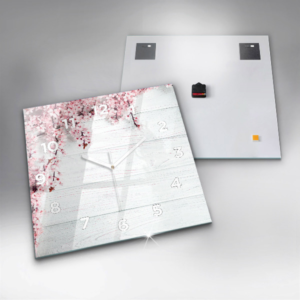 Reloj de pared cuadrado Flores de primavera