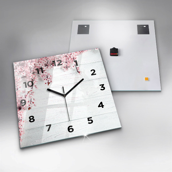 Reloj de pared cuadrado Flores de primavera