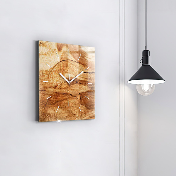 Reloj de pared cuadrado Textura de madera