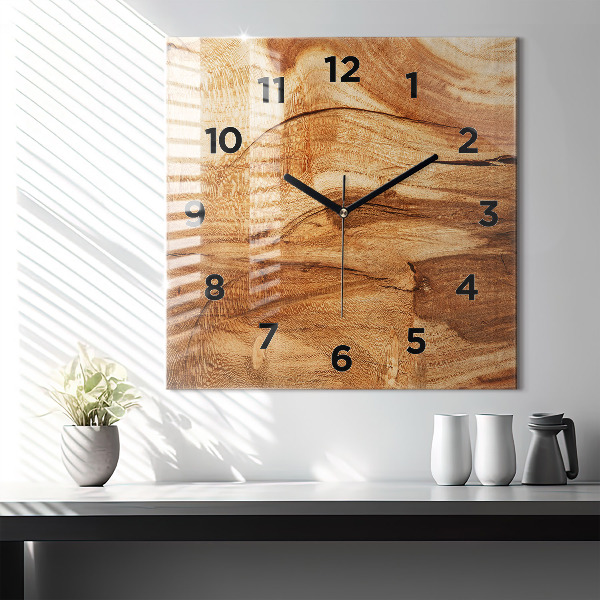 Reloj de pared cuadrado Textura de madera