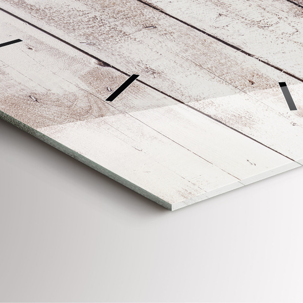 Reloj de pared cuadrado Tablas de madera clara