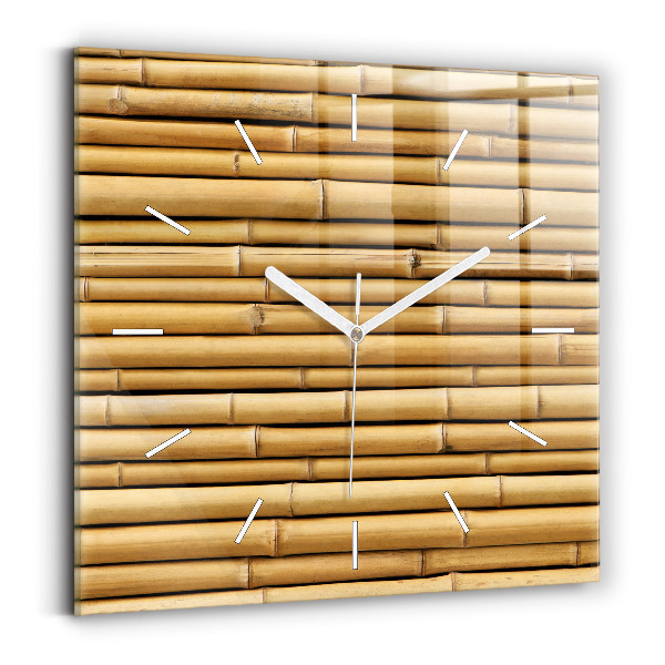 Reloj de pared cuadrado Palos de bambú
