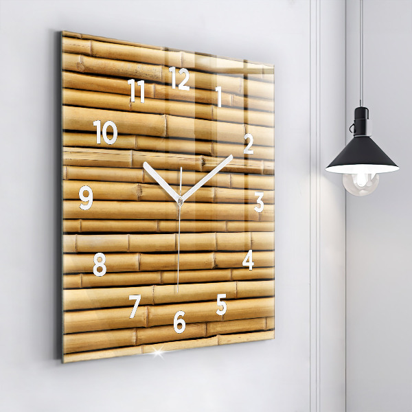 Reloj de pared cuadrado Palos de bambú