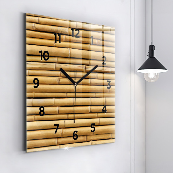 Reloj de pared cuadrado Palos de bambú