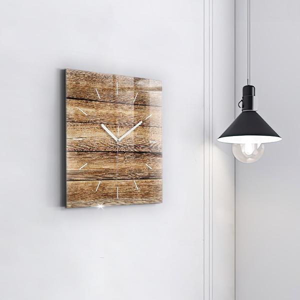 Reloj de pared cuadrado Tablas de madera