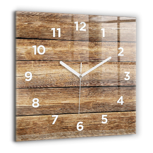 Reloj de pared cuadrado Tablas de madera