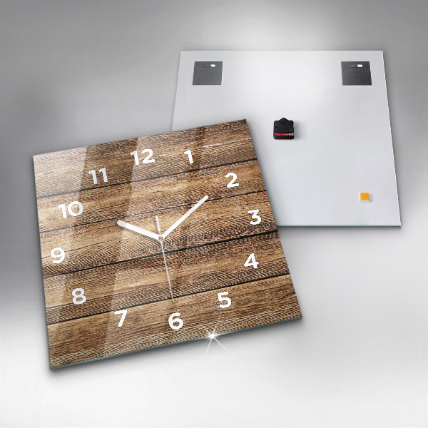 Reloj de pared cuadrado Tablas de madera