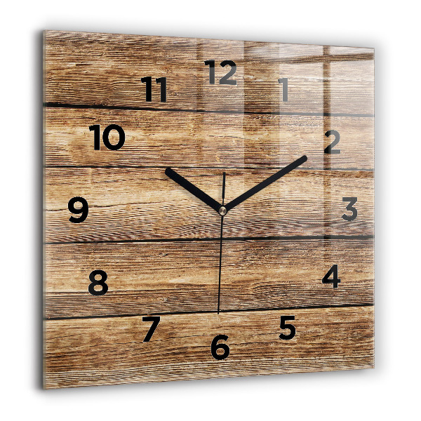 Reloj de pared cuadrado Tablas de madera