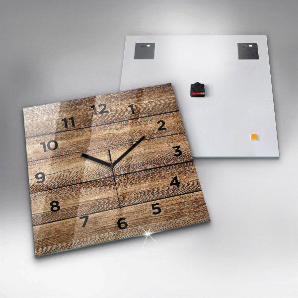 Reloj de pared cuadrado Tablas de madera