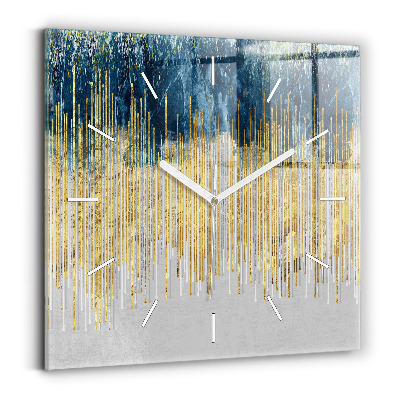 Reloj de pared cuadrado Patrón decorativo y oro