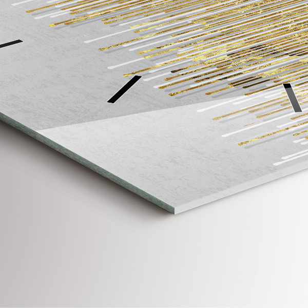 Reloj de pared cuadrado Patrón decorativo y oro