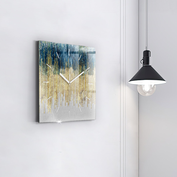 Reloj de pared cuadrado Patrón decorativo y oro