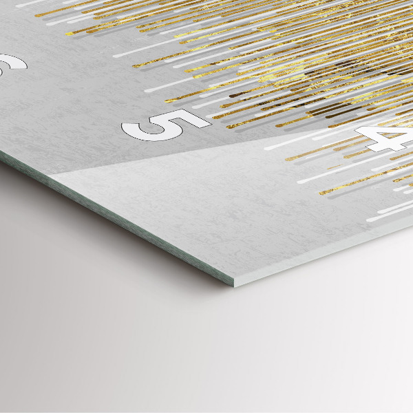 Reloj de pared cuadrado Patrón decorativo y oro