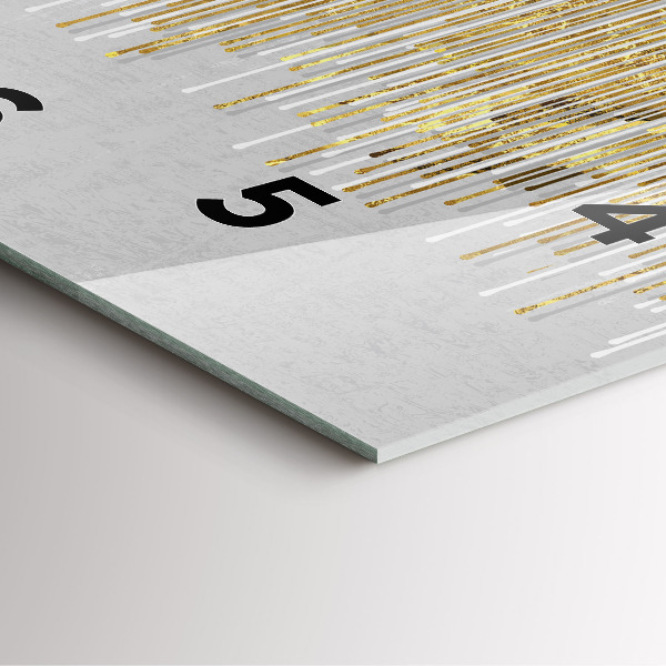 Reloj de pared cuadrado Patrón decorativo y oro