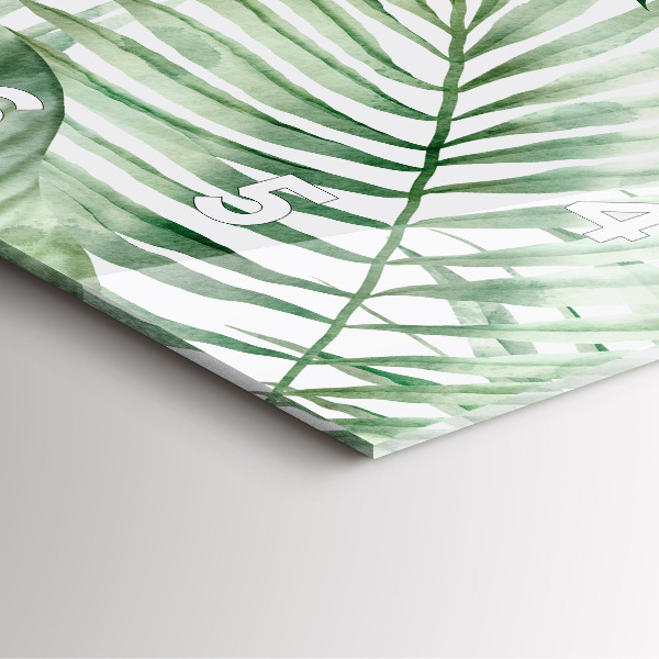 Reloj de pared cuadrado Hojas de planta pintadas