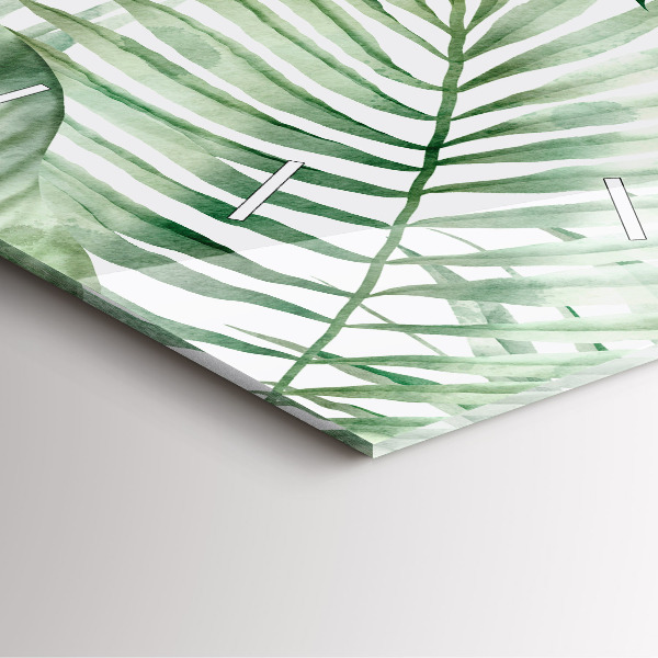 Reloj de pared cuadrado Hojas de planta pintadas