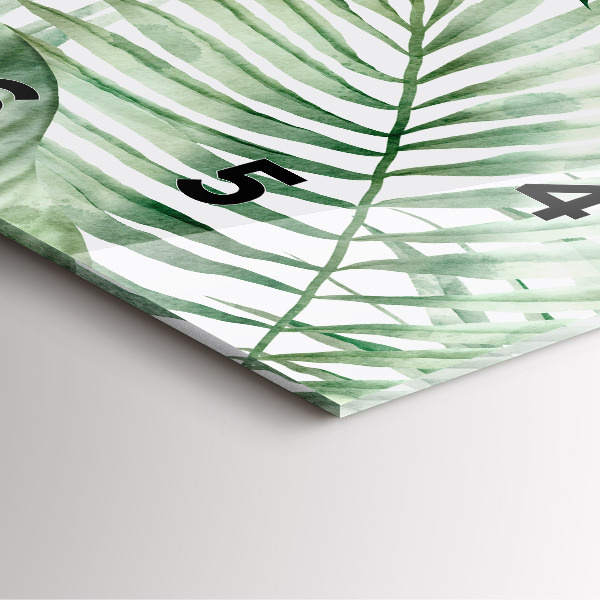 Reloj de pared cuadrado Hojas de planta pintadas