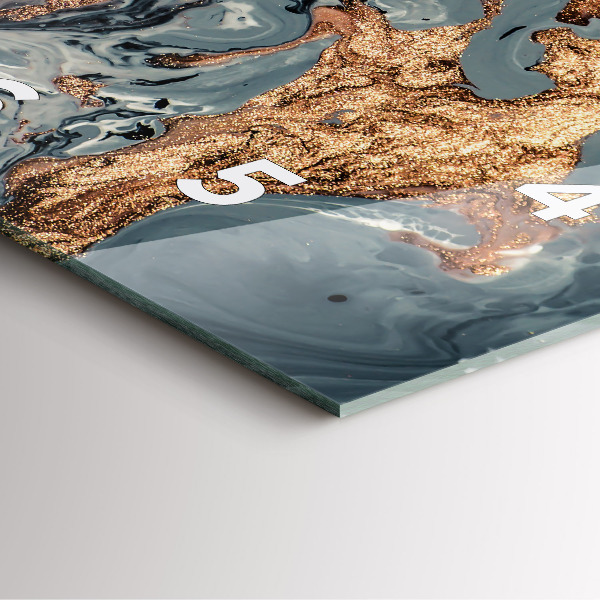 Reloj de pared cuadrado Abstracción mármol dorado