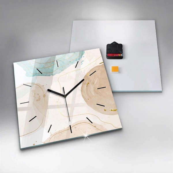 Reloj de pared cuadrado Manchas de acuarela