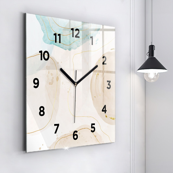 Reloj de pared cuadrado Manchas de acuarela