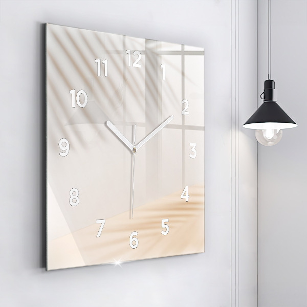 Reloj de pared cuadrado Abstracción en crema