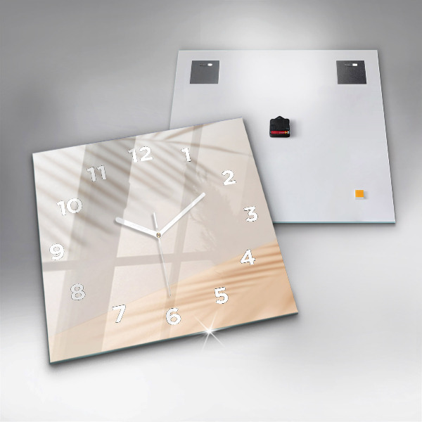 Reloj de pared cuadrado Abstracción en crema