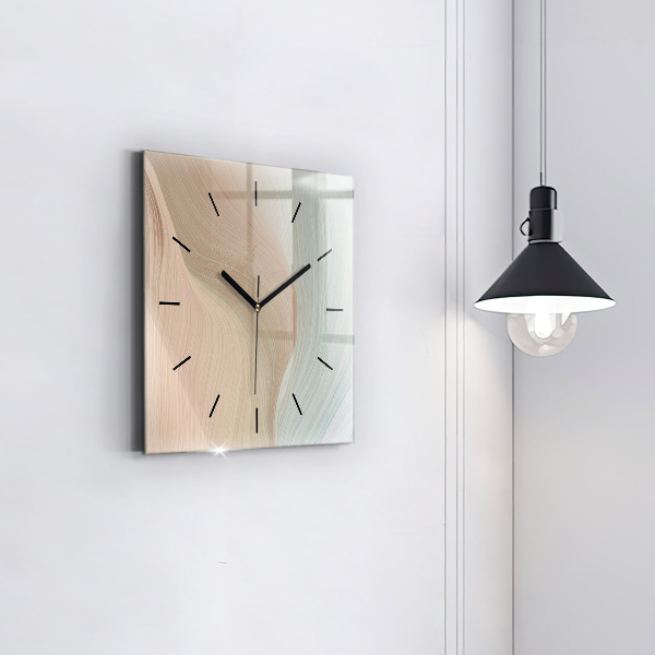 Reloj de pared cuadrado Abstracción ondulada