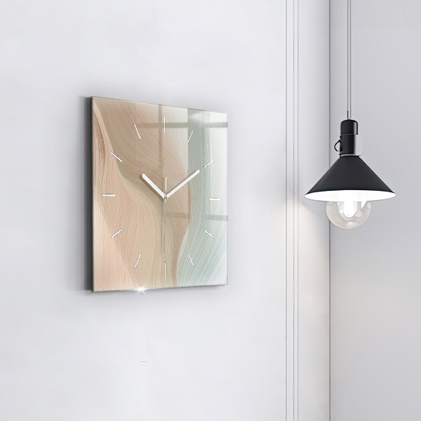 Reloj de pared cuadrado Abstracción ondulada