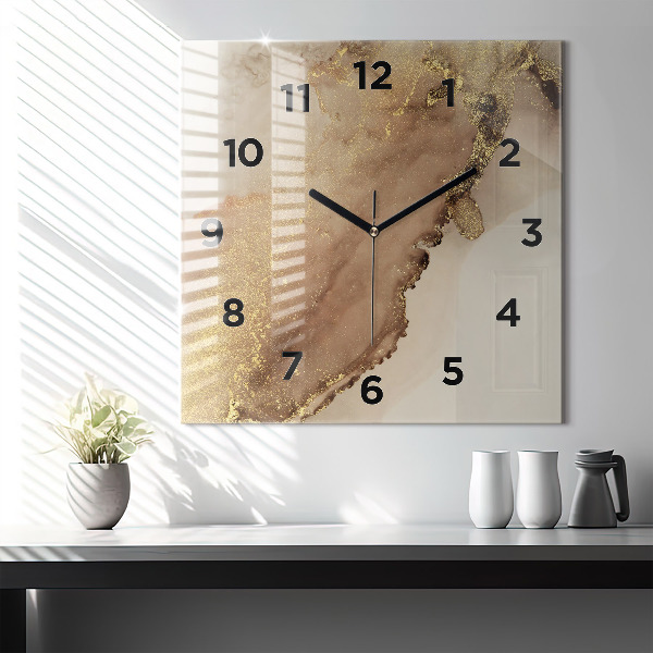 Reloj cuadrado Arte moderno beige