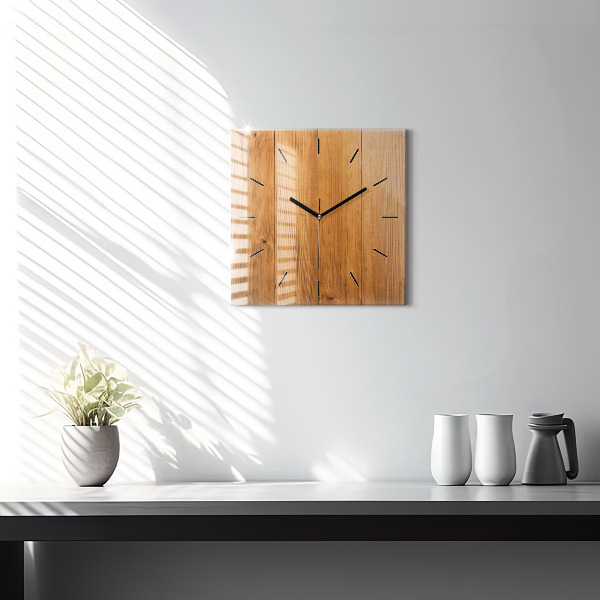 Reloj cuadrado Tablas de madera