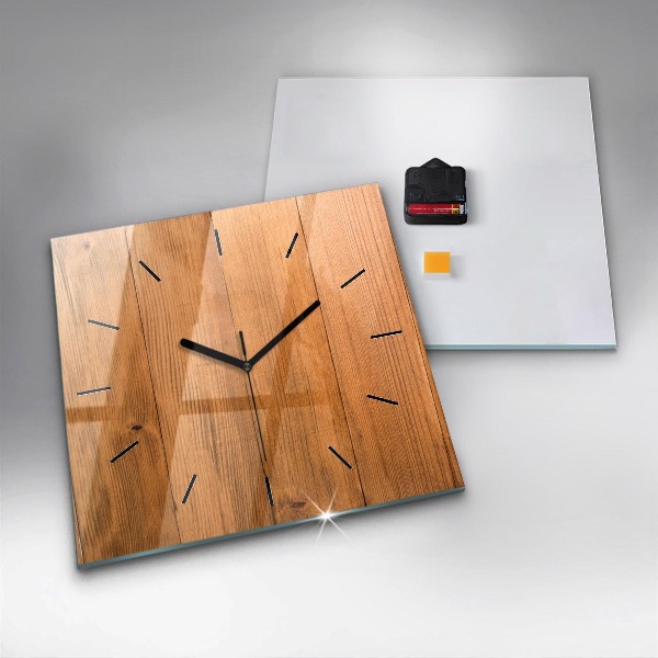 Reloj cuadrado Tablas de madera