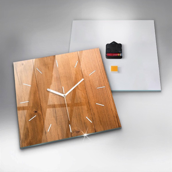 Reloj cuadrado Tablas de madera