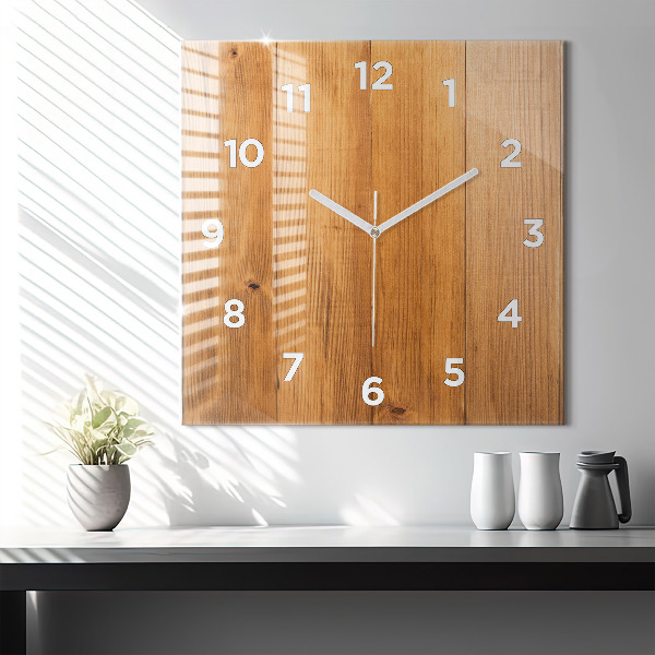 Reloj cuadrado Tablas de madera