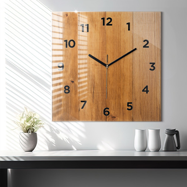 Reloj cuadrado Tablas de madera