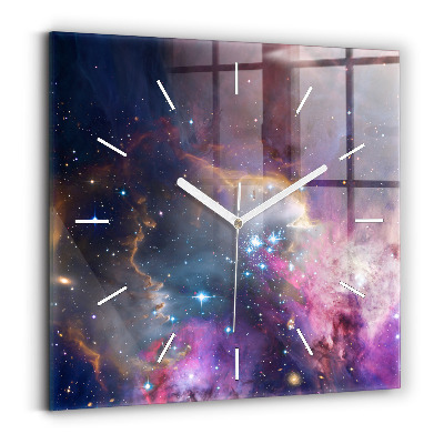 Reloj cuadrado Galaxia y estrellas