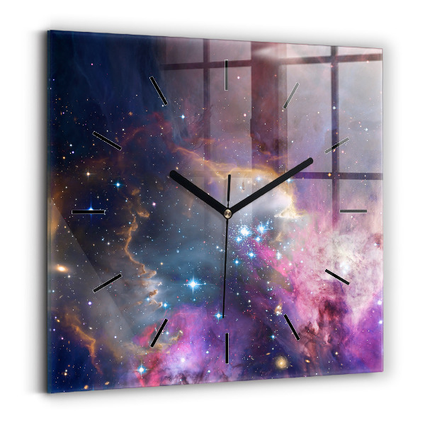 Reloj cuadrado Galaxia y estrellas