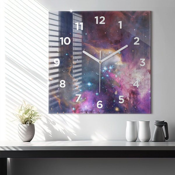 Reloj cuadrado Galaxia y estrellas