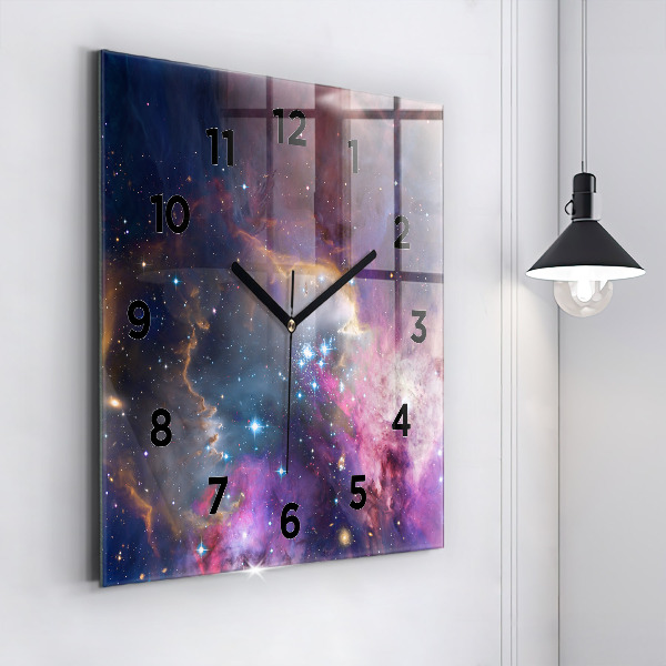 Reloj cuadrado Galaxia y estrellas