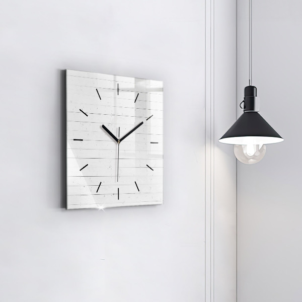 Reloj de pared cuadrado Patrón de paneles de madera