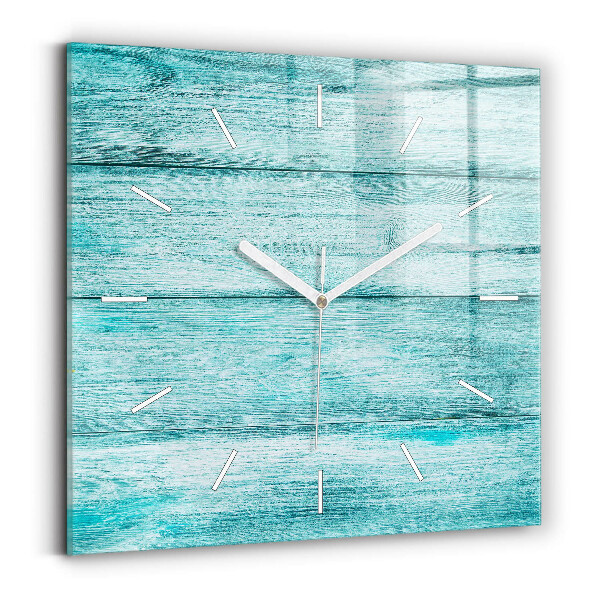 Reloj de pared cuadrado Madera vieja azul