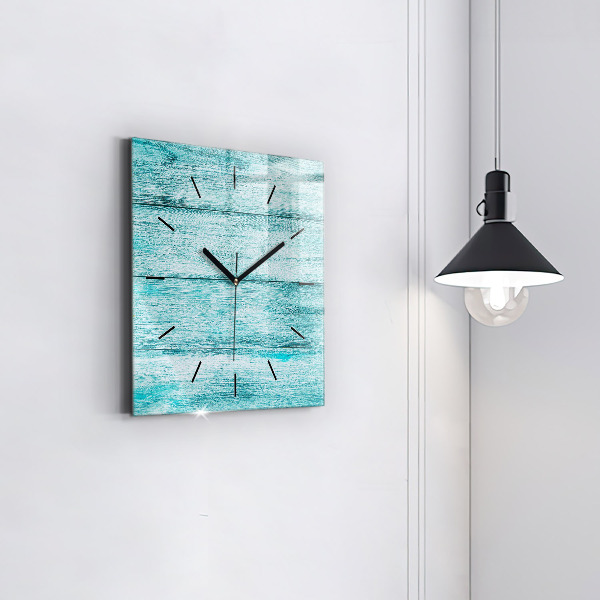 Reloj de pared cuadrado Madera vieja azul